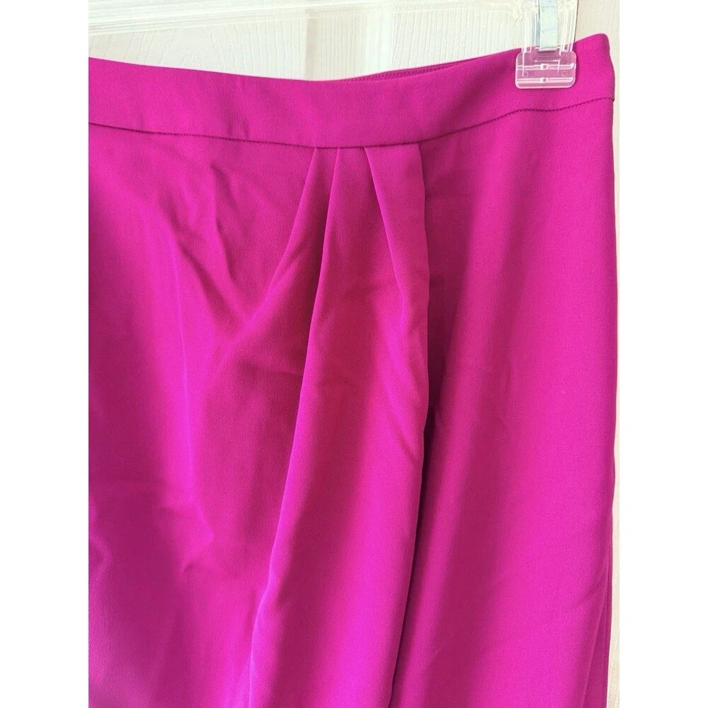 Belle Badgley Mischka Skirt Womens Sz 6 Fuchsia Pink Stacey Pencil Tulip Pleated